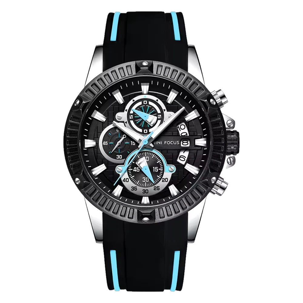 Mini Focus MF0244G – Silver Black Chronograph Watch