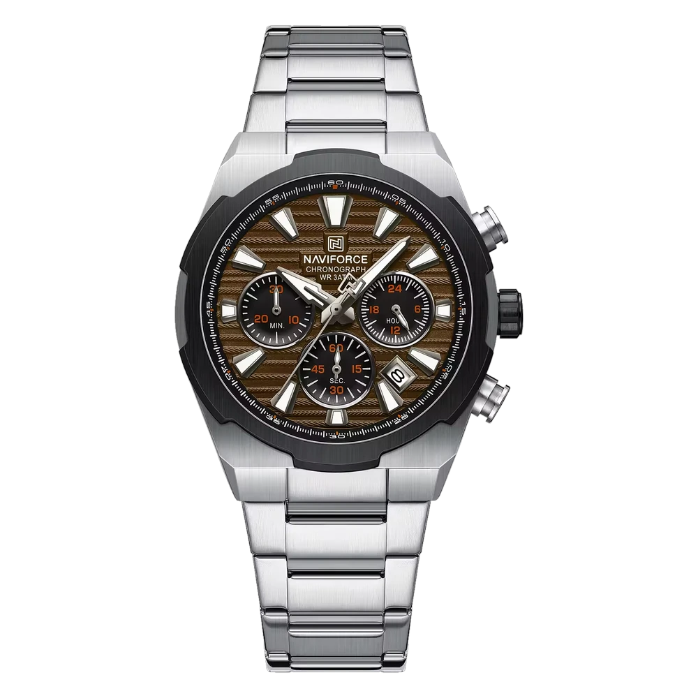 Naviforce NF 8081 – Complete Calendar Steel Watch