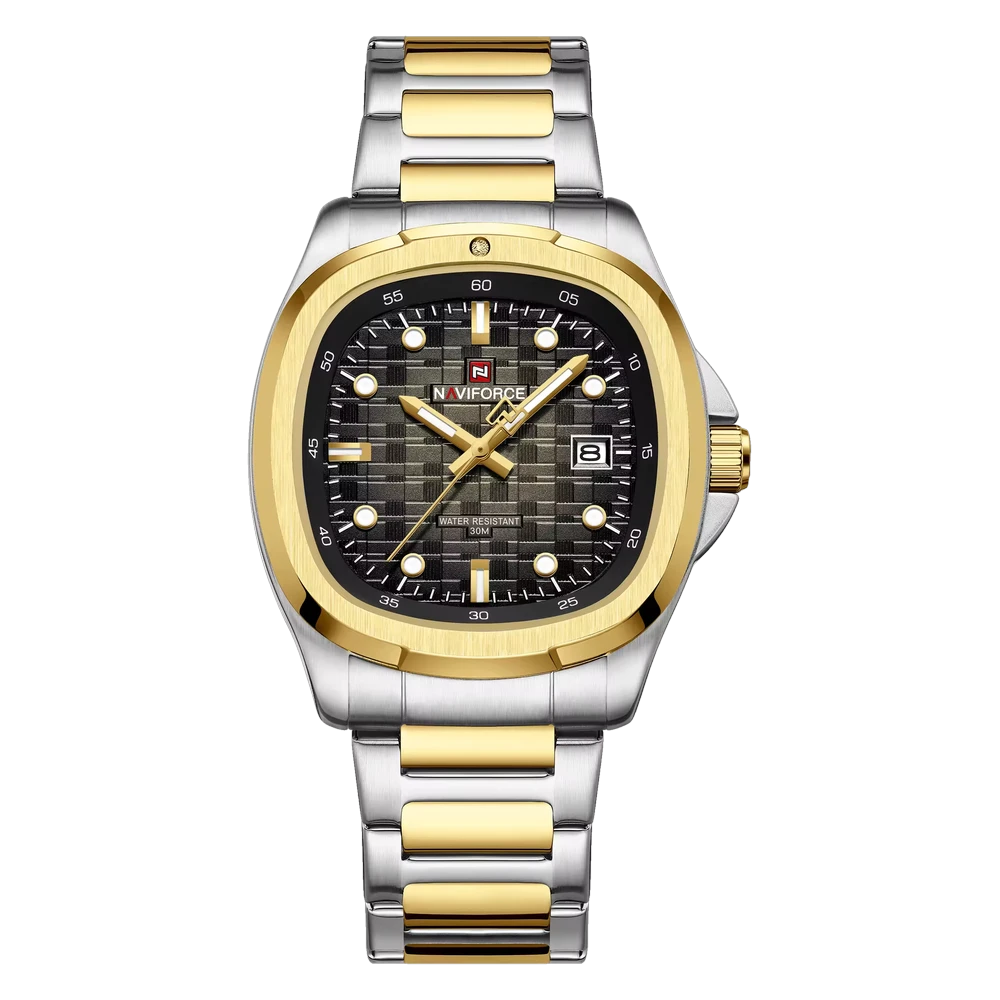 Naviforce NF 9240 – Square Chronograph Day/Date Watch