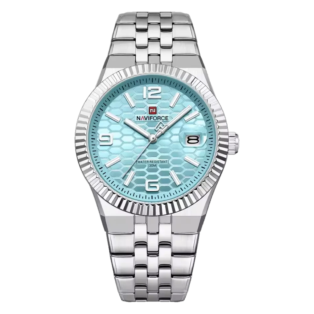 Naviforce NF 9277 – Sky Blue Stainless Steel Watch